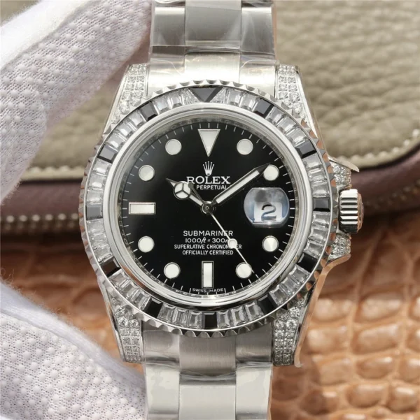 SUBMARINER SILVER BLACK DIAMOND 40MM 116759 SANR-74769Bril - Image 12