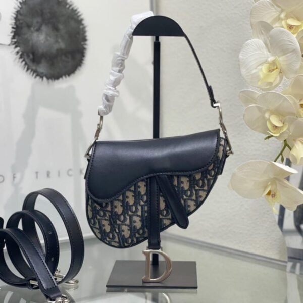 Dior Mini Saddle Bag with Strap - Image 2