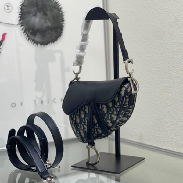 Dior Mini Saddle Bag with Strap - Image 3
