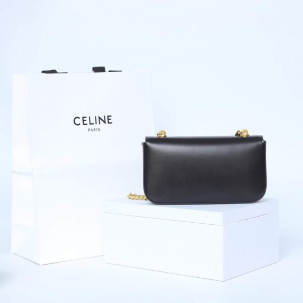 CELINE CLAUDE shiny cowhide leather chain shoulder bag - Image 4