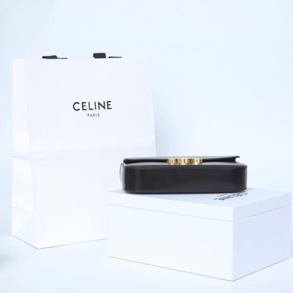 CELINE CLAUDE shiny cowhide leather chain shoulder bag - Image 5