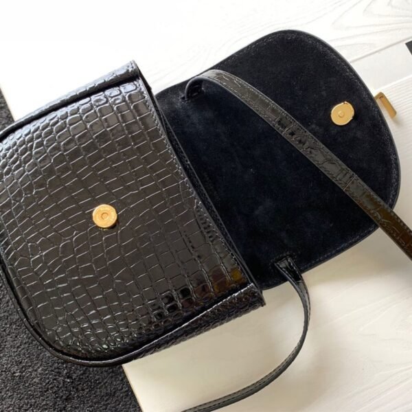 KAIA SMALL SATCHEL IN SHINY CROCODILE-EMBOSSED LEATHER - Image 7