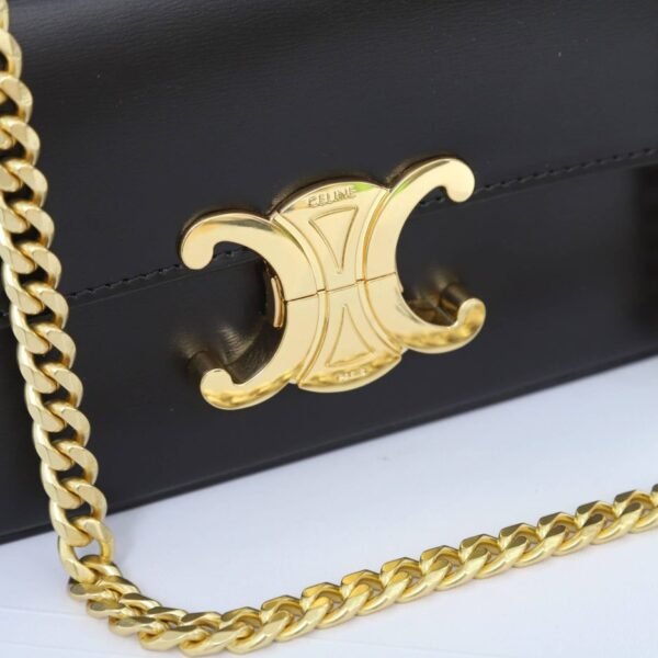 CELINE CLAUDE shiny cowhide leather chain shoulder bag - Image 7