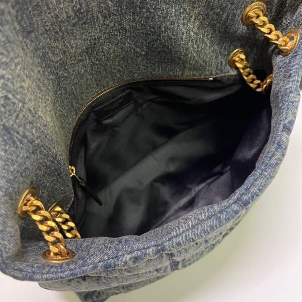 YSL PUFFER MEDIUM IN SUEDE AND DENIM - Image 8