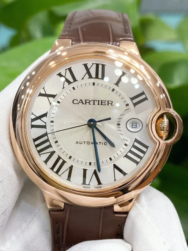 BALLON BLEU DE CARTIER WATCH 40 mm, automatic movement, 18K Rose gold, leather - Image 5