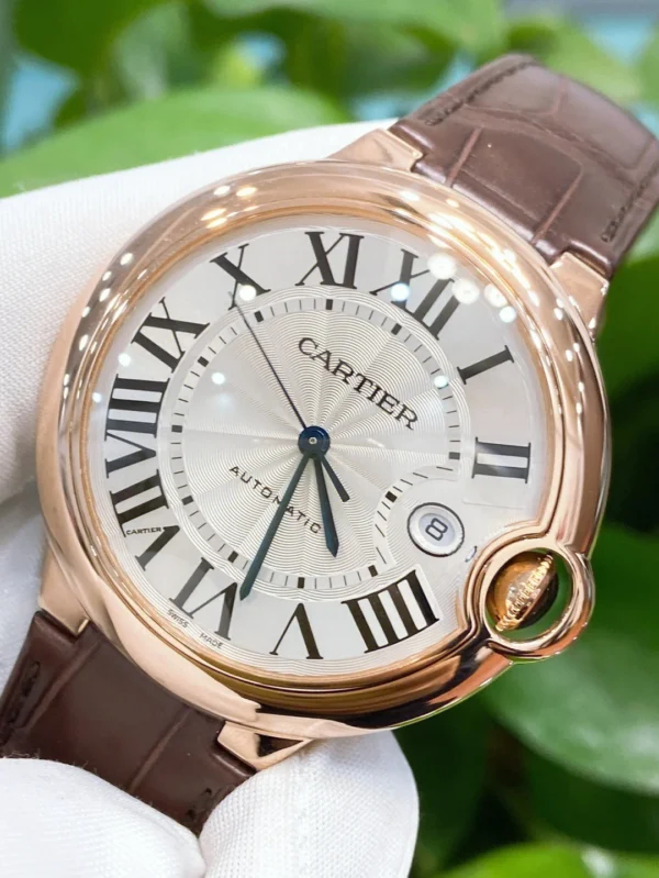 BALLON BLEU DE CARTIER WATCH 40 mm, automatic movement, 18K Rose gold, leather - Image 4