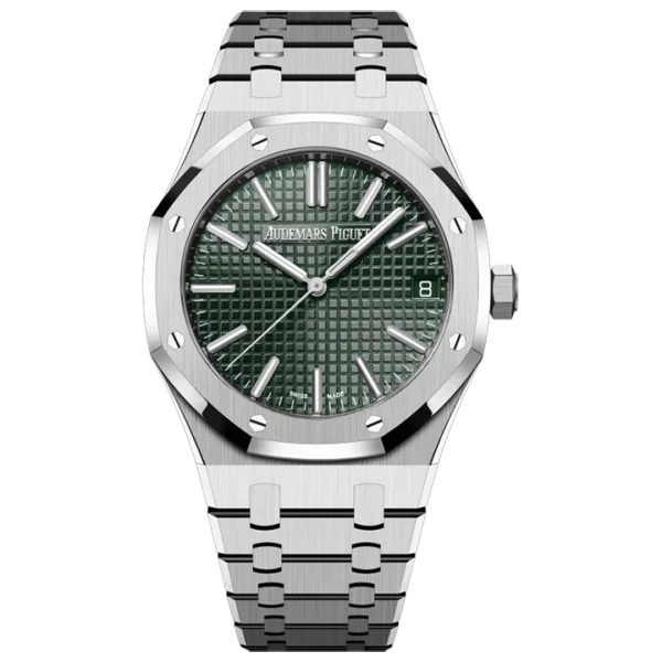 ROYAL OAK SELFWINDING  50TH ANNIVERSARY  Ref. 15510ST.OO.1320ST.04 This 41 mm Royal Oak Selfwinding in stainless steel sports